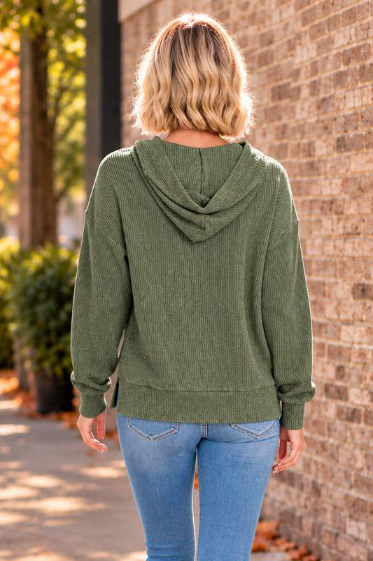 Soft Spot Hooded Top – Olive