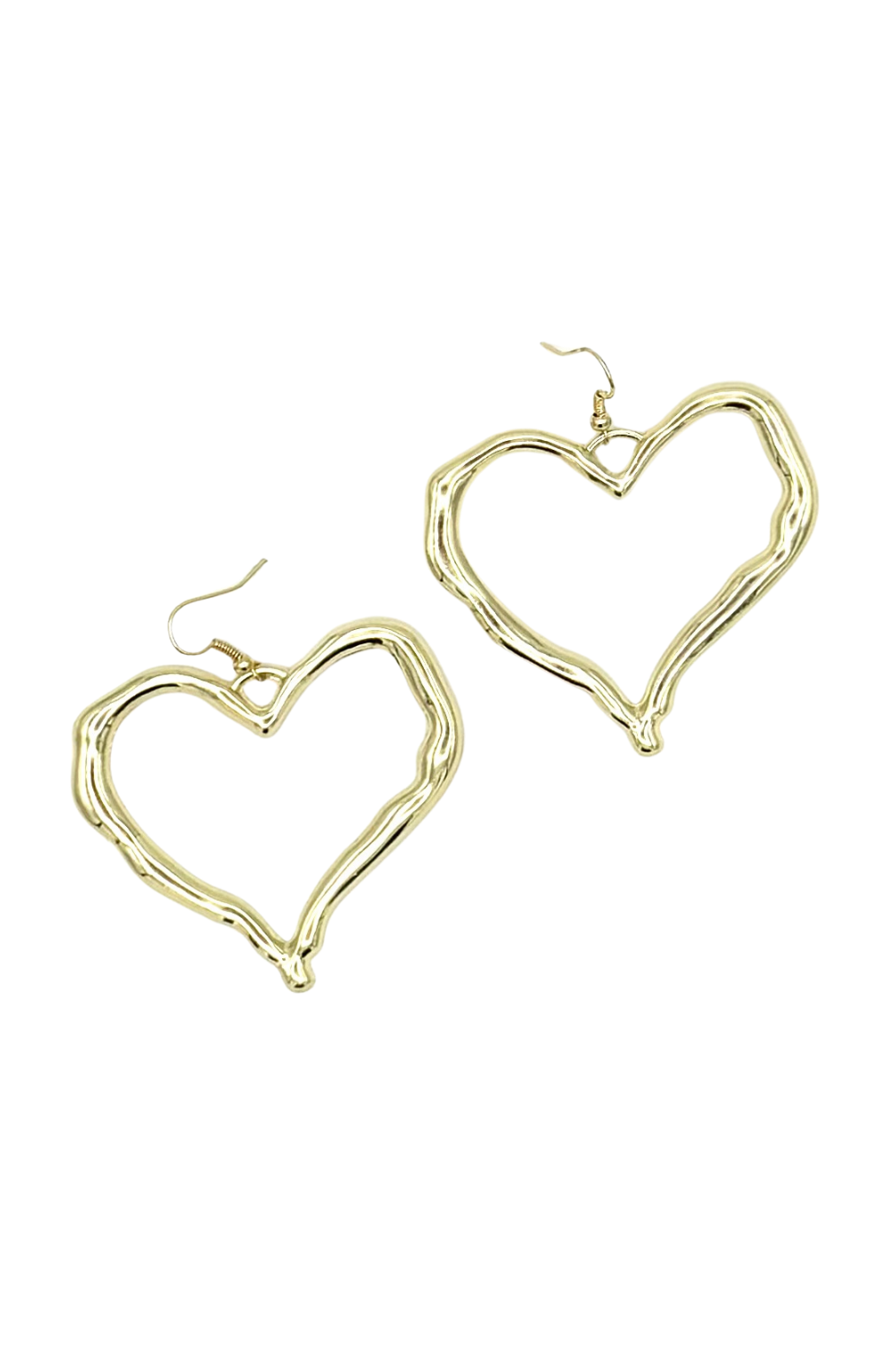 Crushin’ On You Heart Earrings – Bright Gold