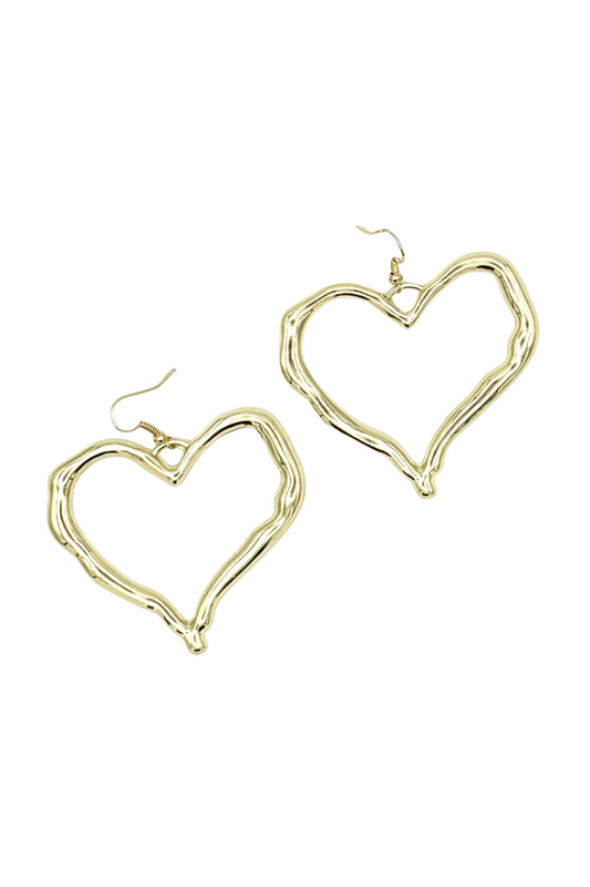 Crushin’ On You Heart Earrings – Bright Gold