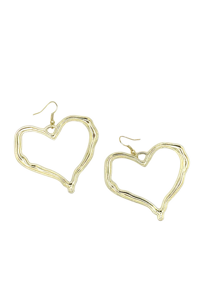 Crushin’ On You Heart Earrings – Bright Gold