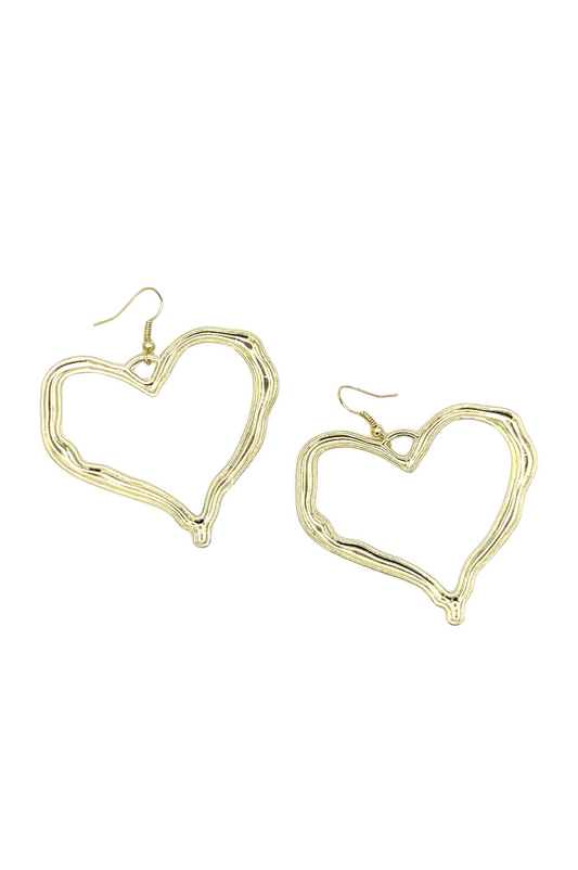 Crushin’ On You Heart Earrings – Bright Gold