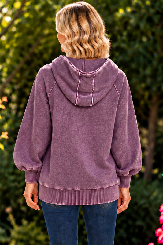 Let's Fall In Love Hoodie - Eggplant