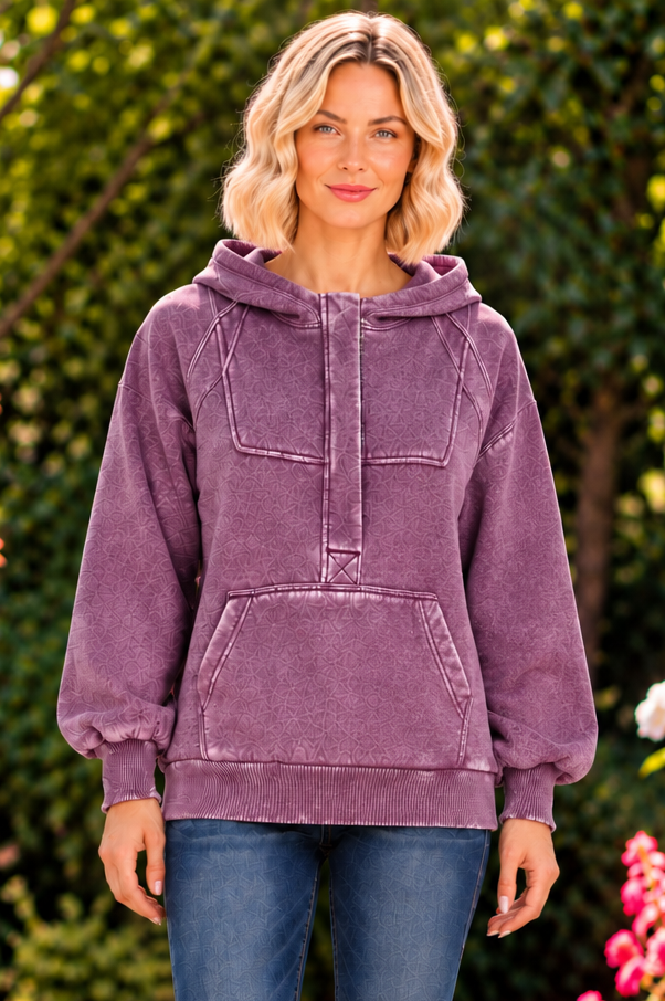 Let's Fall In Love Hoodie - Eggplant