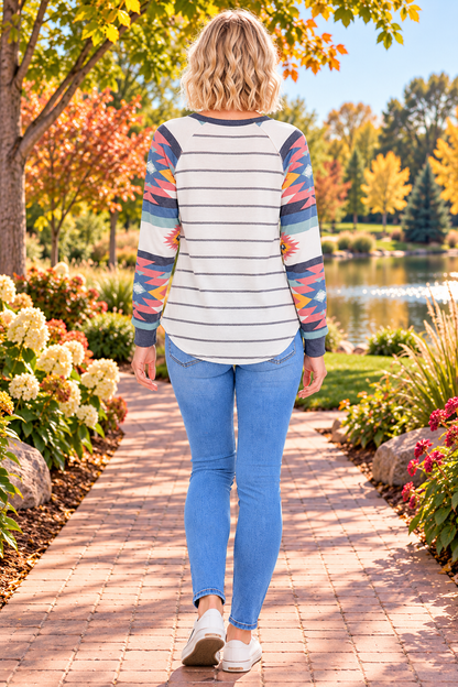 Natural Beauty Southwest Top - H. Gray