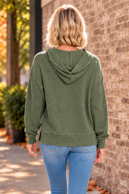 Soft Spot Hooded Top – Olive