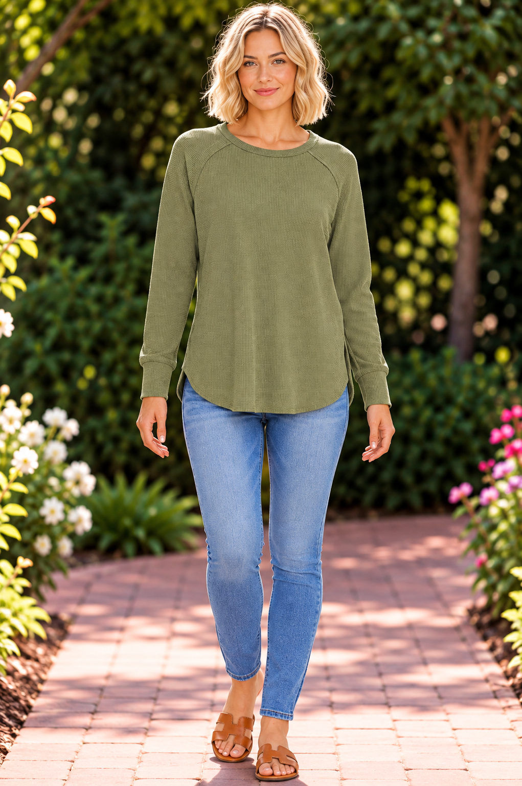 Take It Easy Top - Light Olive