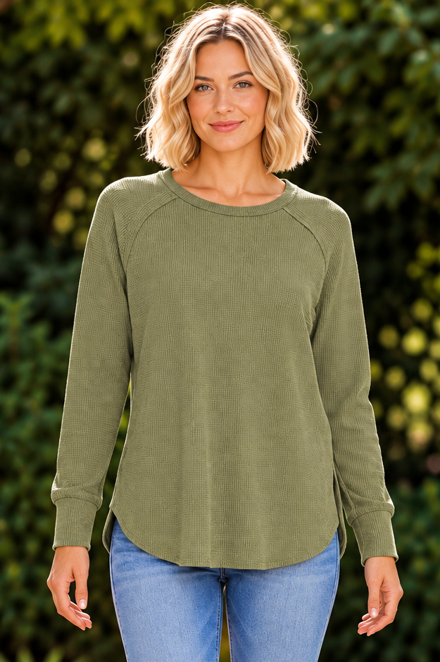Take It Easy Top - Light Olive