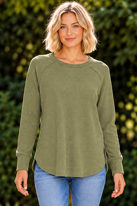 Take It Easy Top - Light Olive