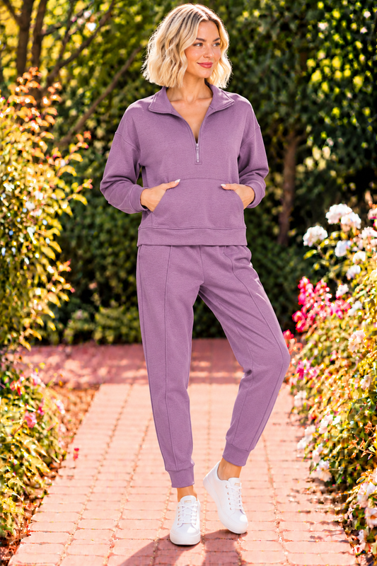 Weekender Pullover & Jogger Set - Light Eggplant