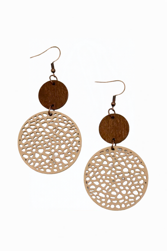 Woodland Lace Earrings – Taupe & Brown