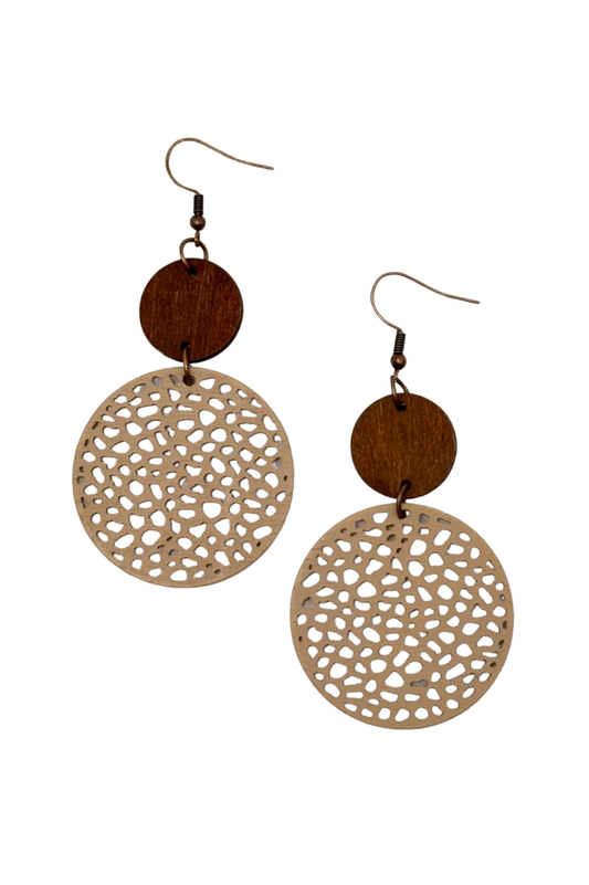 Woodland Lace Earrings – Taupe & Brown