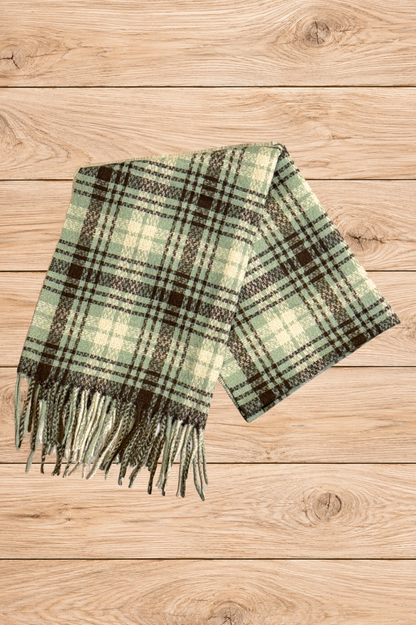 Wrapped Up In You Plaid Scarf – Green